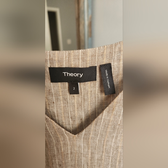Theory Linen Shift Dress, Brown, size 2 - Picture 5 of 9